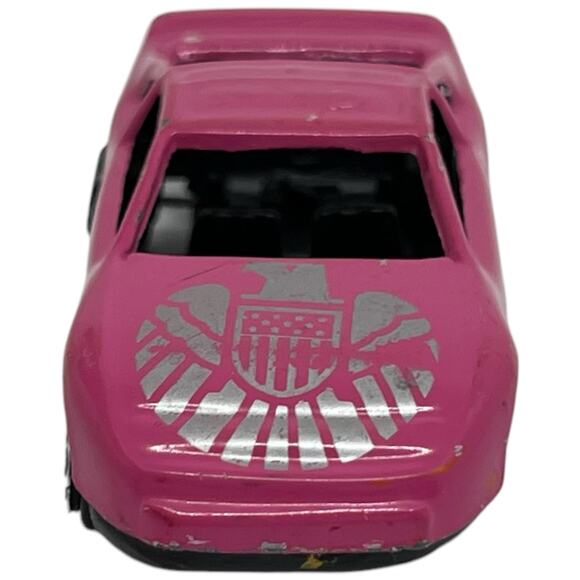 Pink Diecast Toy Car with Silver Eagle Decal & Open Windows 1:64 - Picture 2 of 7